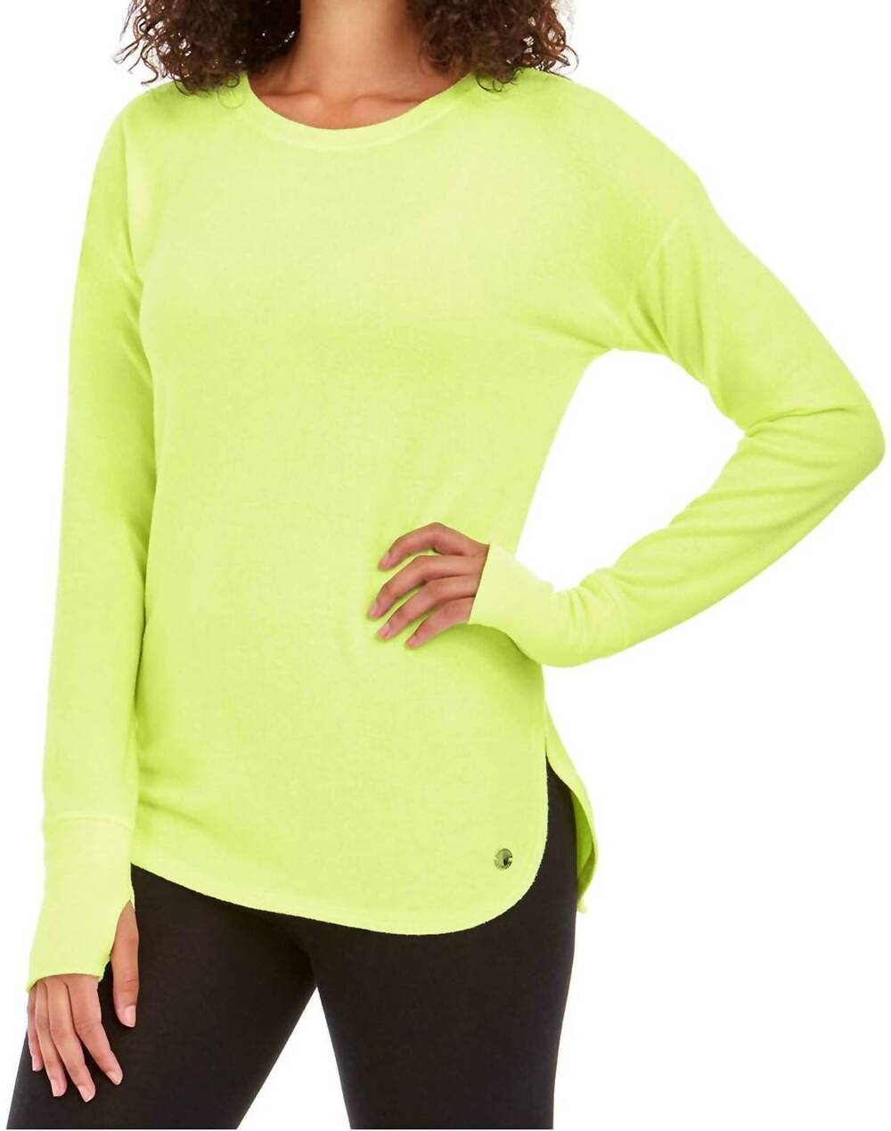 NEW IDEOLOGY activewear heathered long sleeve top in barbell